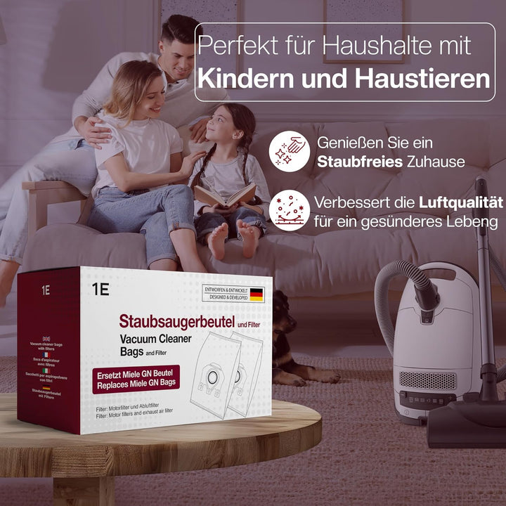 16 Staubsaugerbeutel für Miele Staubsauger [Compact C2 & C1, Complete C1] Ersetzt FJM inkl. 4 Motor-