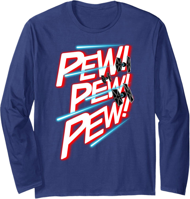 Star Wars TIE Fighter Pew Pew Blaster Text Langarmshirt