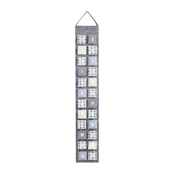 Heitmann Deco Adventskalender zum Aufhängen und selbst Befüllen - Filz-Adventskalender - Grau, Beige
