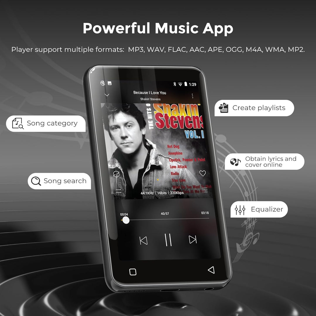 80 GB MP3-Player mit Bluetooth und WLAN, innioasis MP3-Player für Kinder mit Spotify, Spotify Kids,