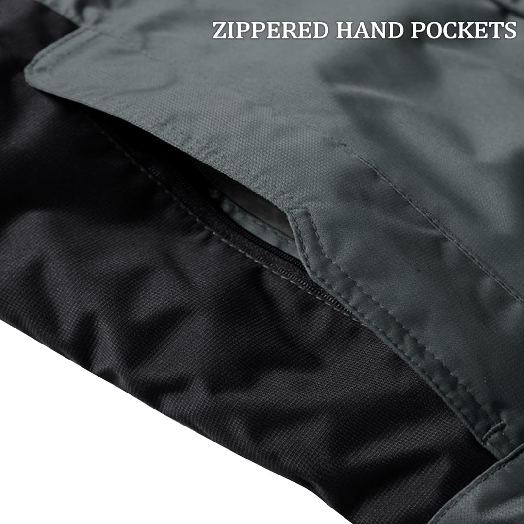 KEFITEVD Herren Winterjacke Wasserabweisende Warm Gefüttert Skijacke Outdoorjacke mit Abnehmbarer Ka