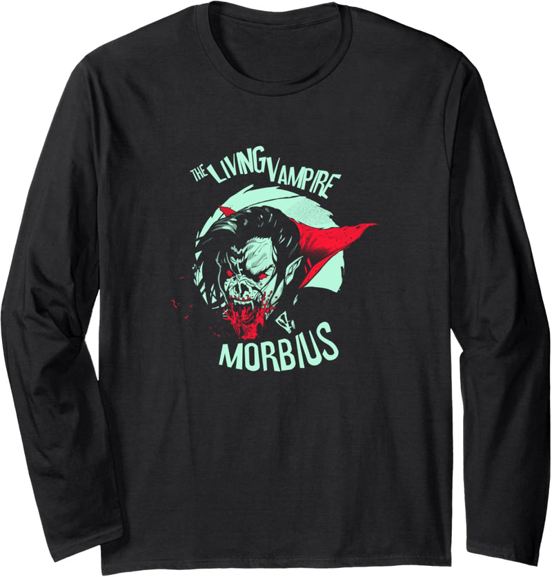 Marvel Morbius The Living Vampire Dark Portrait Langarmshirt
