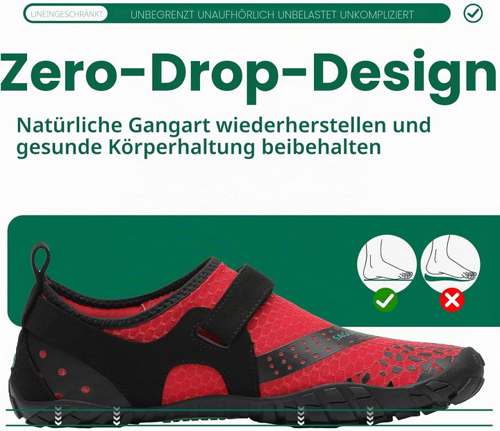 SAGUARO Barfussschuhe Herren Damen Outdoor Sport Fitnessschuhe Traillaufschuhe Gr.35-48 36 EU Rot, 3