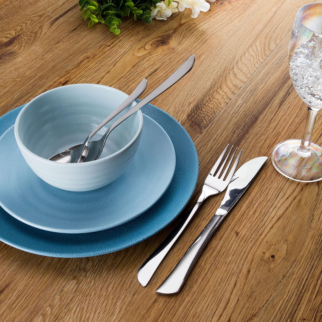 Melamin Geschirr Set für 2 Personen - Campinggeschirr Geschirrset Tafelgeschirr Camping 6 Teile - Bl