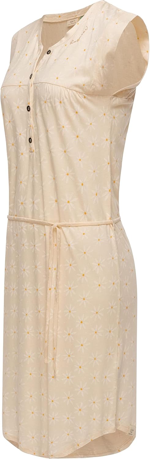 Ragwear Damen Kleid Midi Sommerkleid Zofka XS-XXL S Beige, S Beige