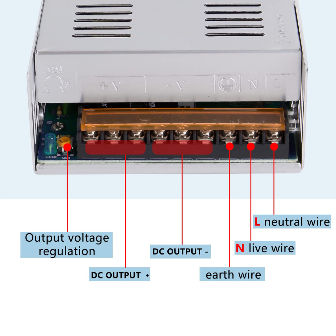 ANGEEK 48V 12.5A 600W DC Schaltnetzteil AC 110V/220V auf DC-48V Netzteil, Transformator mit konstant
