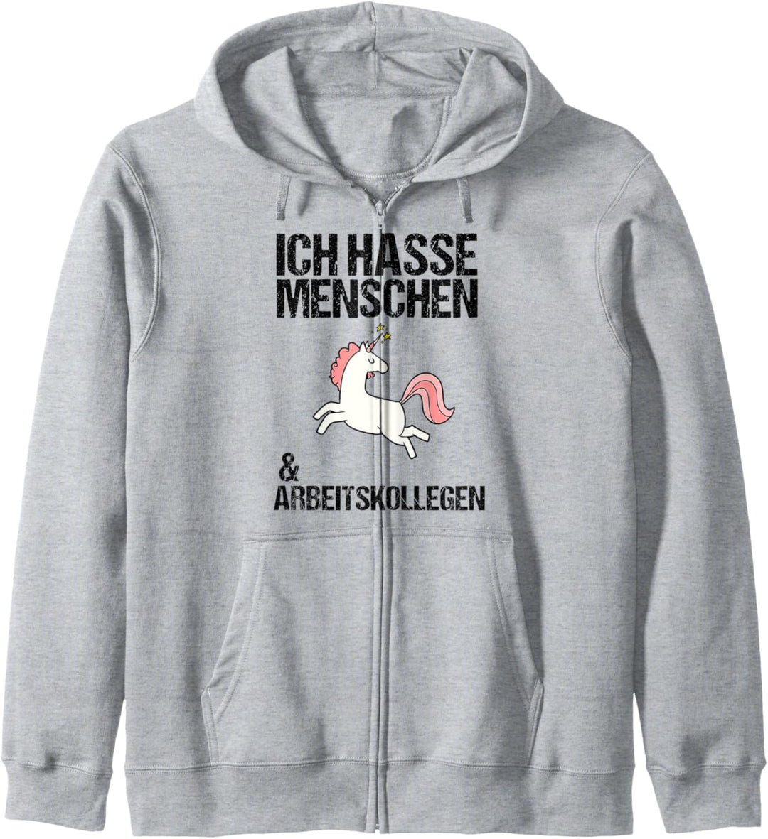 Ich hasse Menschen & Arbeitskollegen Einhorn Geschenk Kapuzenjacke