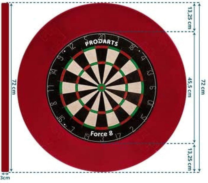 ProDarts Dart Surround Für Alle Marken-Dartscheiben – Dart Auffang-Ring In Rot – Hochwertige Stabile