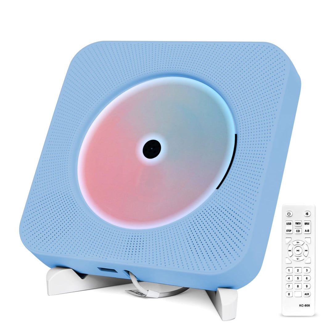 CD Spieler mit Bluetooth Wand und Tischmontage Multifunktional Tragbarer CD Player mit HiFi-Lautspre