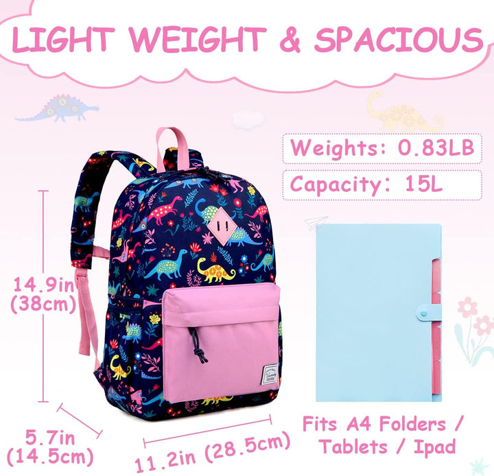 VASCHY Kinderrucksack Jungen Mädchen, Niedlich Wasserdicht Vorschule Kinder Rucksack Kindergarten Kl