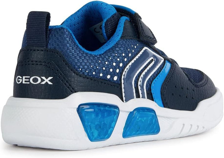 Geox Jungen J Illuminus Boy Sneaker 28 EU Schmal Navy Lt Blue, 28 EU Schmal Navy Lt Blue