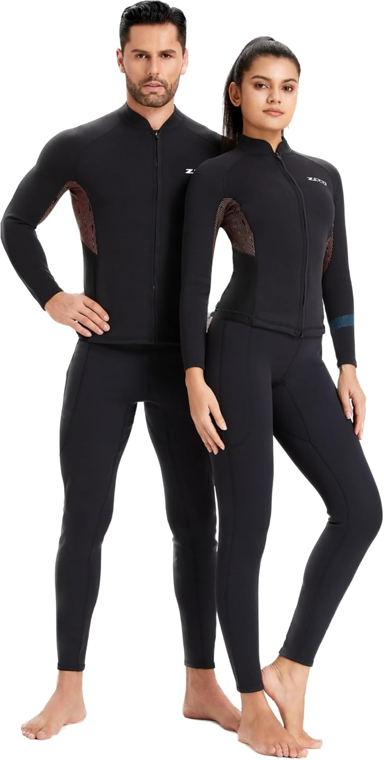 ZCCO Neoprenanzüge Top Jacke 1,5mm Neopren Anzüge Frauen Männer Neoprenanzug Jacke Langarm Tauchen T