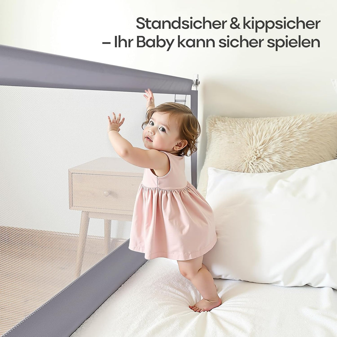200cm rausfallschutz boxspringbett, Hellgrau (1 Stück) Hellgrau‑200cm, Hellgrau‑200cm