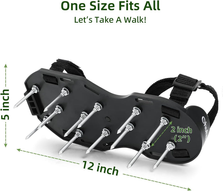 Ohuhu Rasenlüfter Schuhe Nagelschuhe mit Schaufel Kostenlose Installation, Rasenbelüfter Aerifiziere