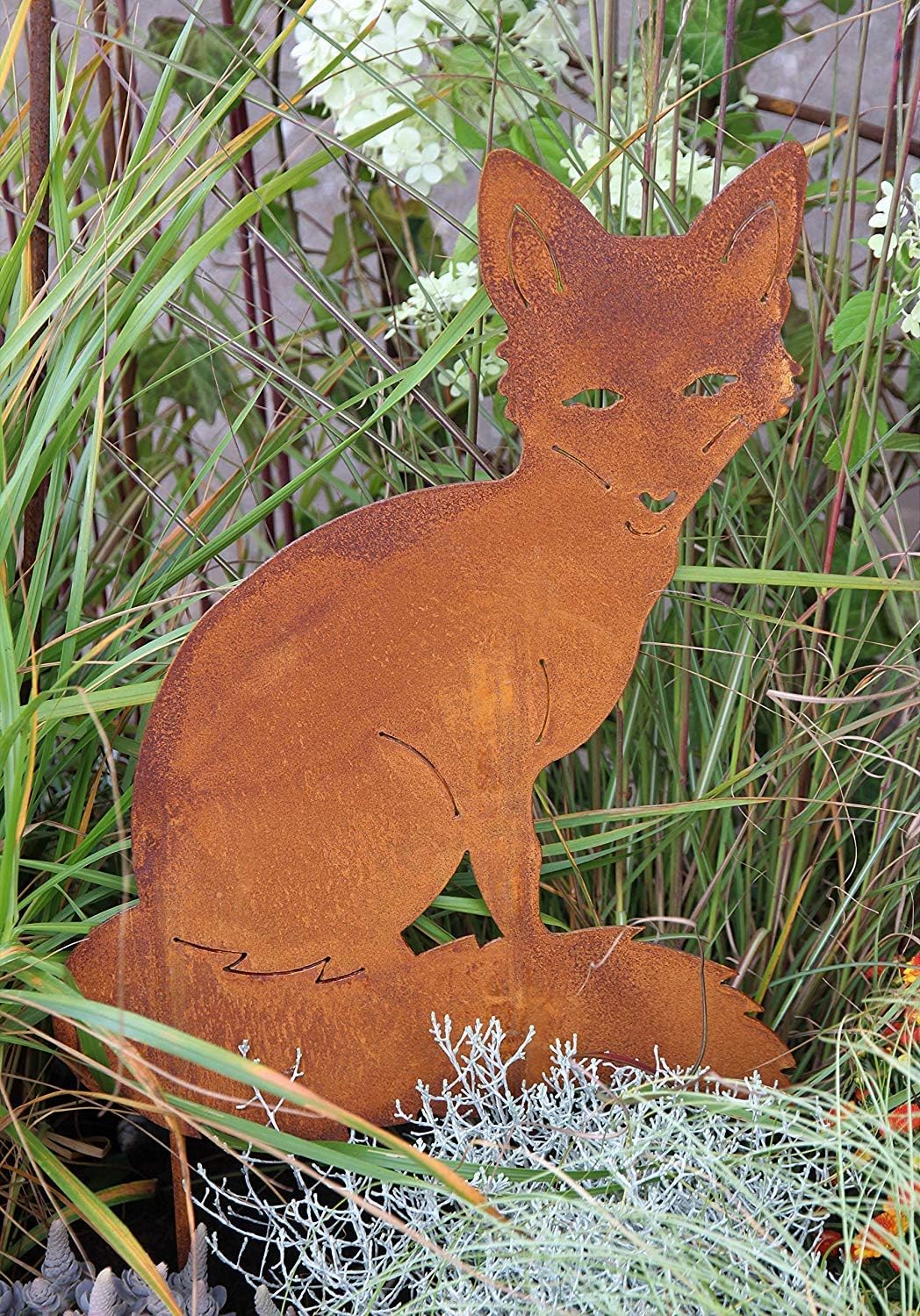 Bornhöft Gartenstecker Fuchs Metall Edelrost Gartendeko Gartenstecker 40x30cm rostige Gartendekorati