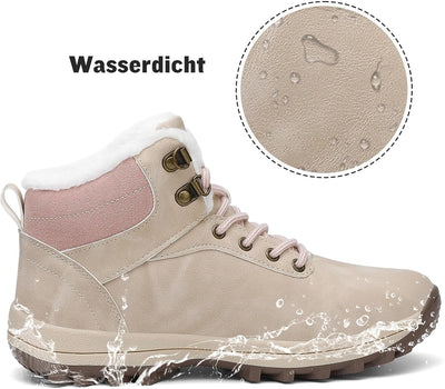 Mishansha Warme Gefüttert Winterschuhe Herren Damen Wasserabweisend Winterstiefel Wanderschuhe Gr.36