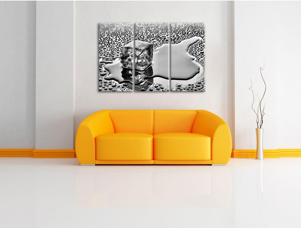 Pixxprint Beeren Eiswürfel als Leinwandbild/Grösse: 3 Teilig (120x80) / Wandbild/Kunstdruck/fertig b
