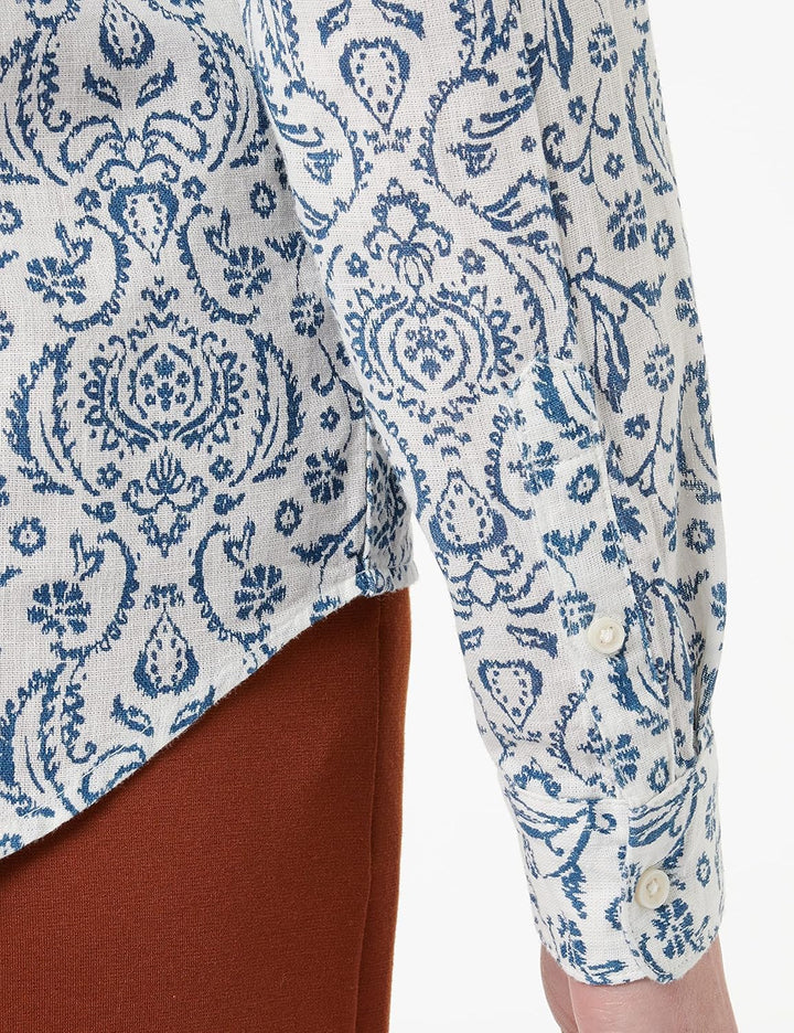 Springfield Damen Leinen Baumwolle Hemd 32 Marineblau, 32 Marineblau