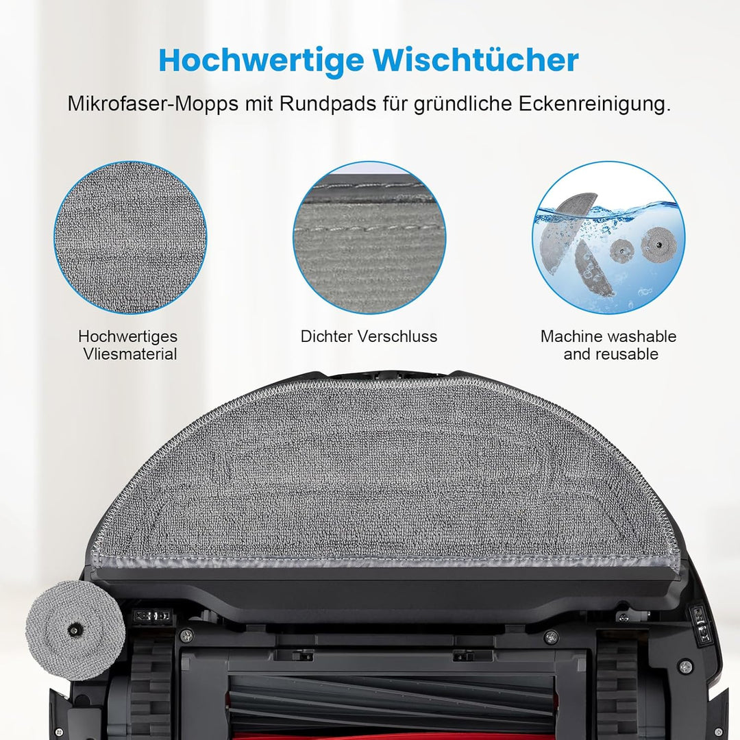 32 Stück Zubehör für Roborock S8 MaxV Ultra & S8 Max Ultra Saugroboter | 4 Hauptbürste, 6 Staubbeute