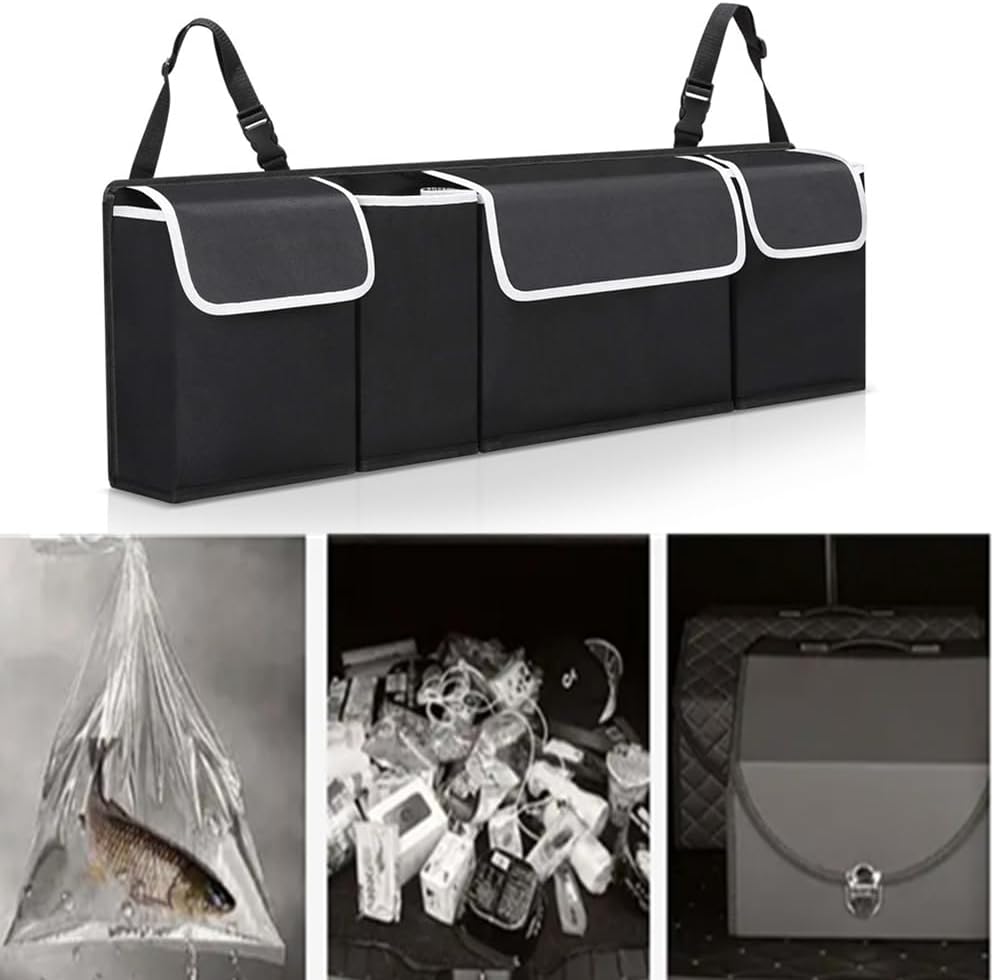 Auto-Organizer und Kofferraum-Organizer, wasserdicht, Oxford-Gewebe, mit 4 Taschen, geeignet für all