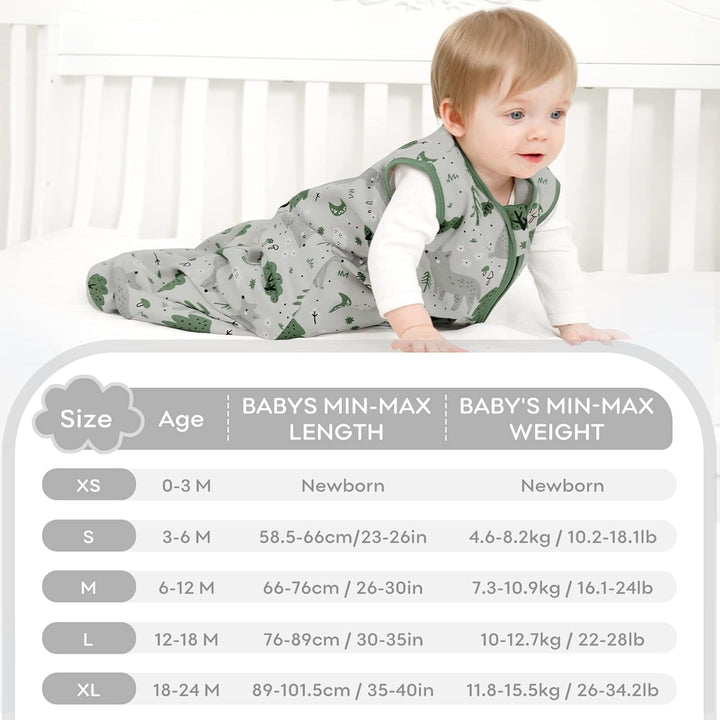 Yoofoss Schlafsack Baby Sommer 0.5 Tog - 3er Pack 78cm/6-12 Monate 100% Baumwolle Sommerschlafsack B