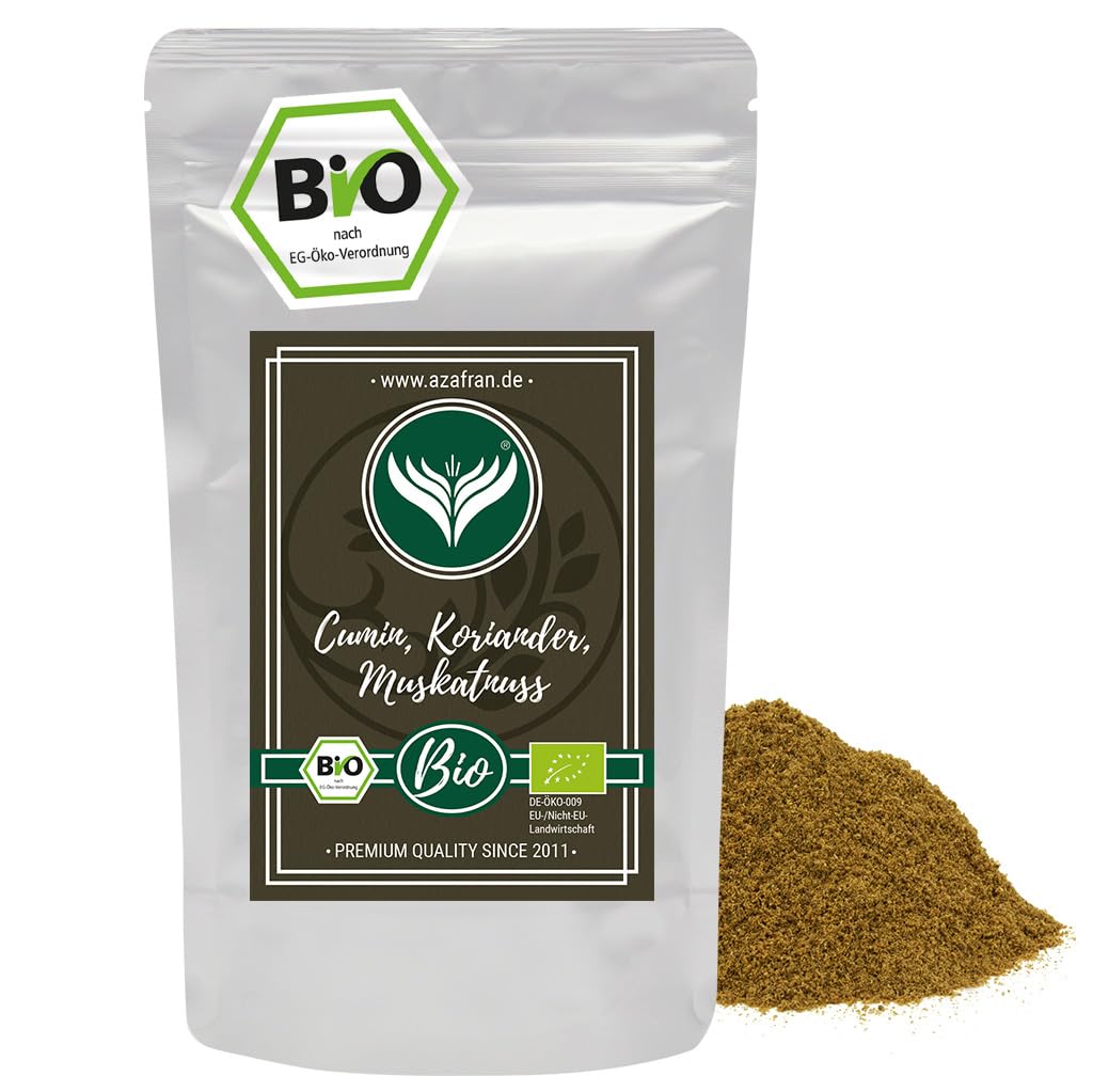 Azafran BIO Cumin Koriander Muskatnuss ayurvedische Gewürzmischung | CKM gemahlen 500g 500 g (1er Pa