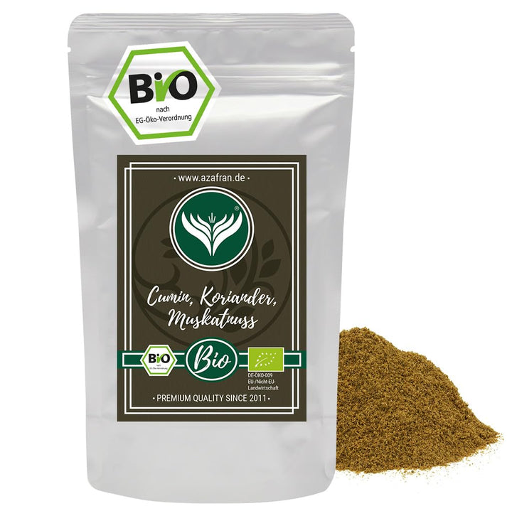 Azafran BIO Cumin Koriander Muskatnuss ayurvedische Gewürzmischung | CKM gemahlen 500g 500 g (1er Pa