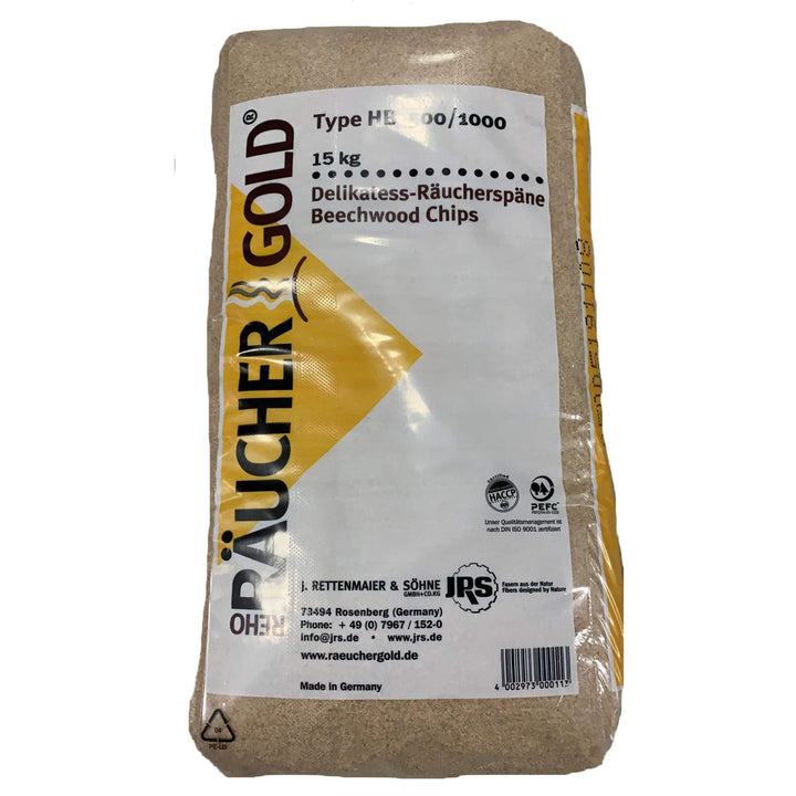 RÄUCHERGOLD® 15kg Buchenholz Räuchermehl HB 500-1000 15.0 Kilogramm, 15.0 Kilogramm