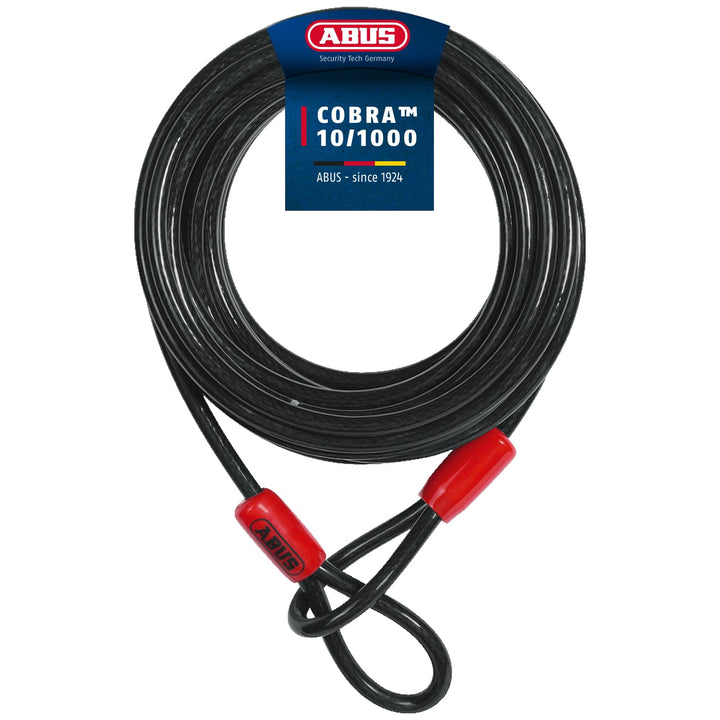ABUS Schlaufenkabel Cobra 10 - Stahlseil mit Kunststoff ummantelt - Sicherung für Fahrrad- und Motor