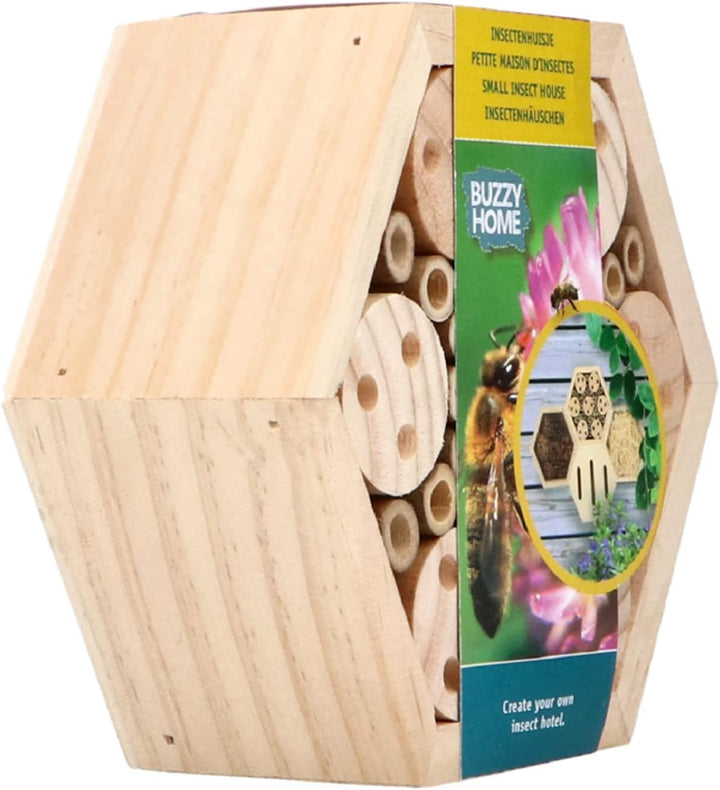 Insektenhotel Buzzy® Home Hexagon - Set mit 4 Kästen für Bienen - Schmetterlinge - Käfer
