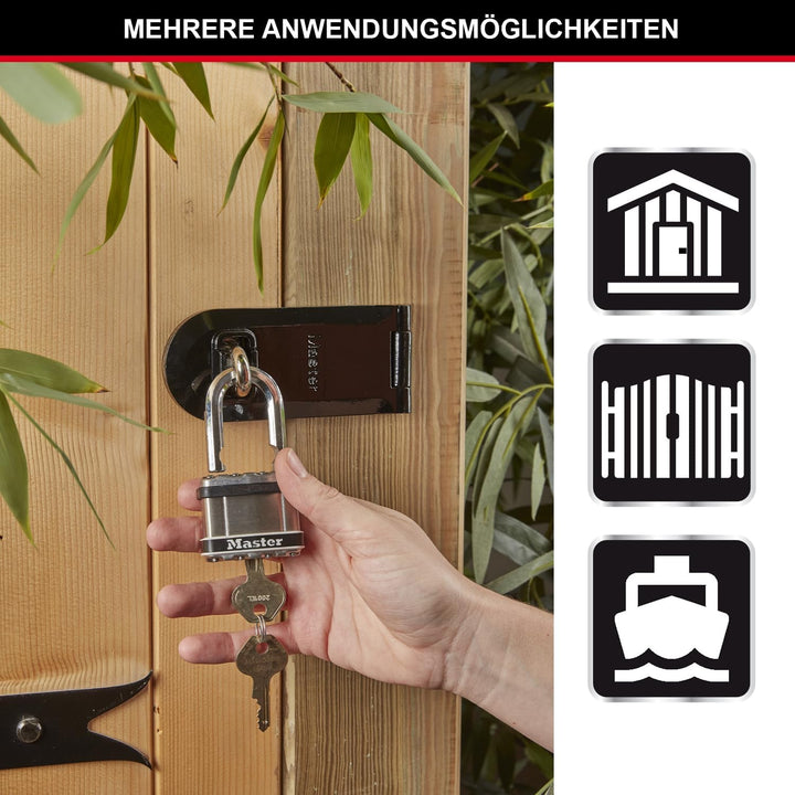 MASTER LOCK Hochleistungsvorhängeschloss [Stahl, Gehäuseabdeckung aus Edelstahl] M1EURDLFSTS – Gesic