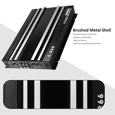 Shkalacar 4 Kanal Car Audio Verstärker, 5800W 12V Hochleistungsverstärker mit mehreren Kühllöchern,