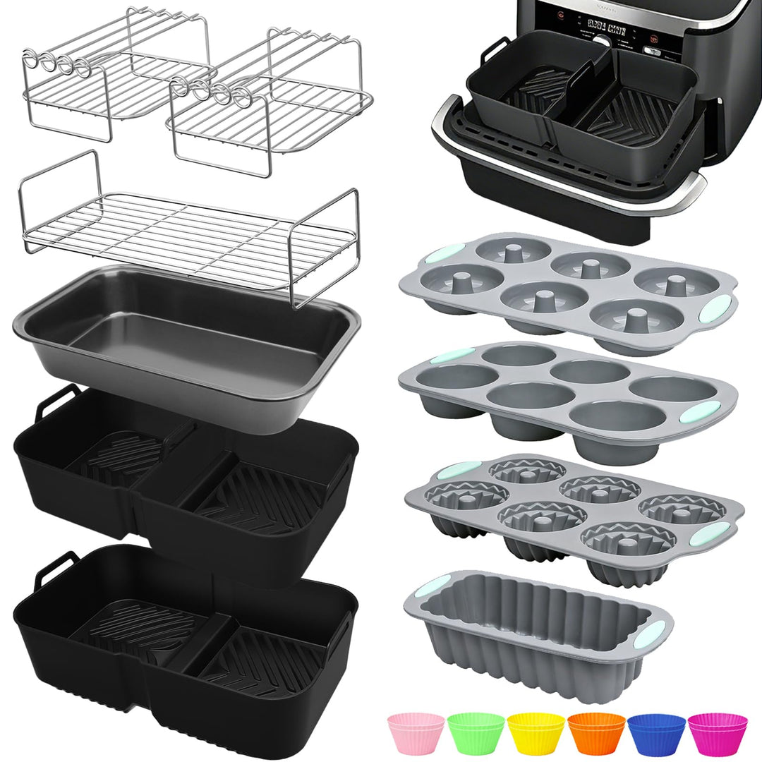 Airfryer Zubehör für Ninja AF500EU Foodi FlexDrawer Dual Zone Ninja Heissluftfritteuse Zubehör mit 1