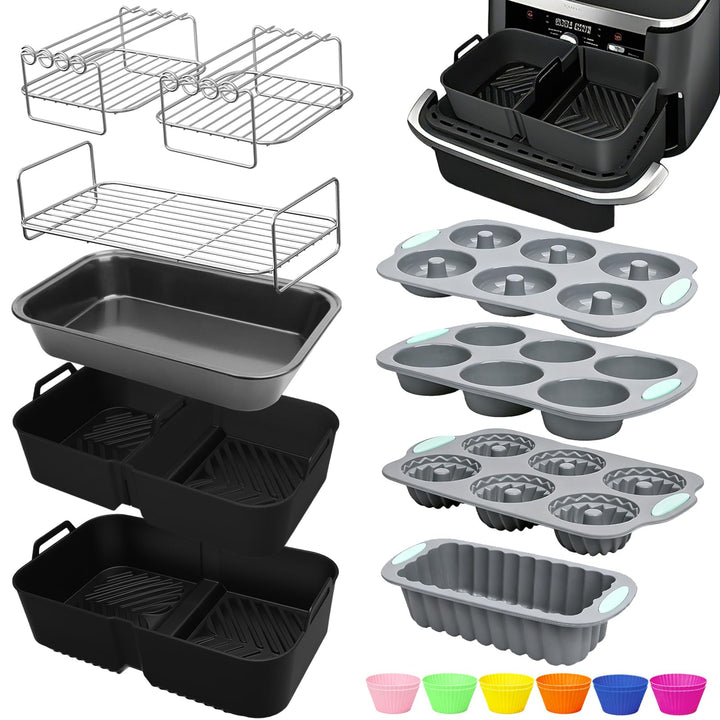 Airfryer Zubehör für Ninja AF500EU Foodi FlexDrawer Dual Zone Ninja Heissluftfritteuse Zubehör mit 1