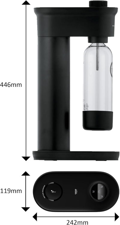 Grohe Blue Fizz - Wassersprudler inkl. Glaskaraffe (Glaskaraffe: 1l Volumen, 3 einstellbare CO2 Stuf