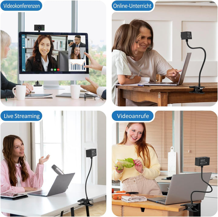 Webcam 1080P mit Mikrofon und Sichtschutzklappe – USB Webcam für PC, Laptop & Zoom, Augenkontakt-Kam