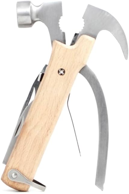 Kikkerland Multifunktionswerkzeug Holz "Hammer Tool", CD502-W Weisser Holzhammer, Weisser Holzhammer