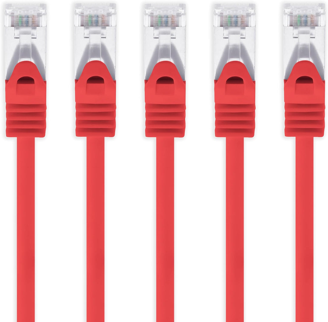 1aTTack.de 7,5m - rot - 5 Stück Cat7 Netzwerkkabel SFTP Patchkabel Lankabel Rohkabel 10GB/s - 500 Mh