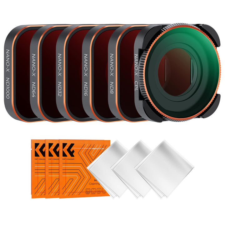 K&F Concept ND Filtersets mit Polfilter(CPL,ND8,ND16,ND32,ND64,ND1000) 6 Pack Filtersets Kompatibel