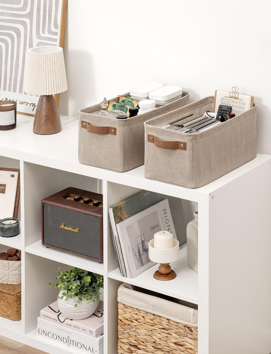 StorageWorks schmaler Aufbewahrungskorb Stoff, Kleiderschränke Aufbewahrungskorb Badezimmer, lange A