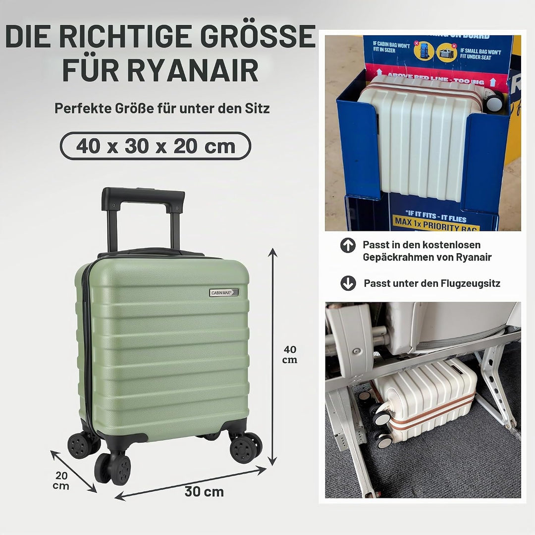 Cabin Max Anode Handgepäck-Koffer – Leicht, Hartschale, 4 Rollen, Zahlenschloss…, 40x30x20cm, Handge
