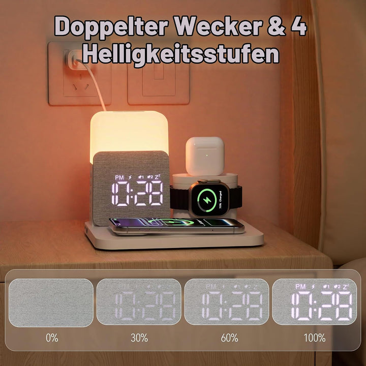 5 in 1 Induktive Ladestation für A-pple Watch und Phone 17-11 und air-pods | 15W Wireless Charger We