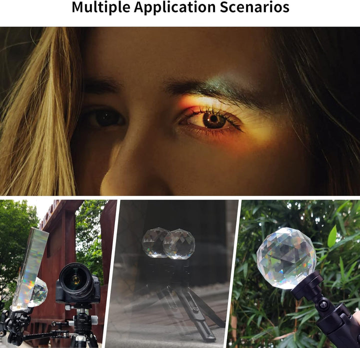 Selens 3 Stück Fotografie Kristall Prisma mit 1/4" Gewindeloch, Professionelle Optik Kristall Glas W