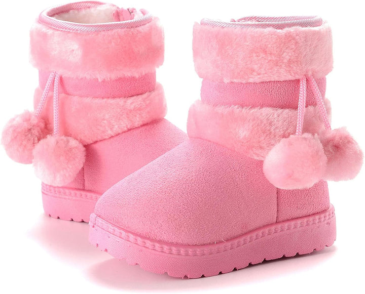 Mädchen Warm Gefütterte Schneestiefel Baby Kinder Plüsch Winterstiefel Flach rutschfeste Stiefel Kle