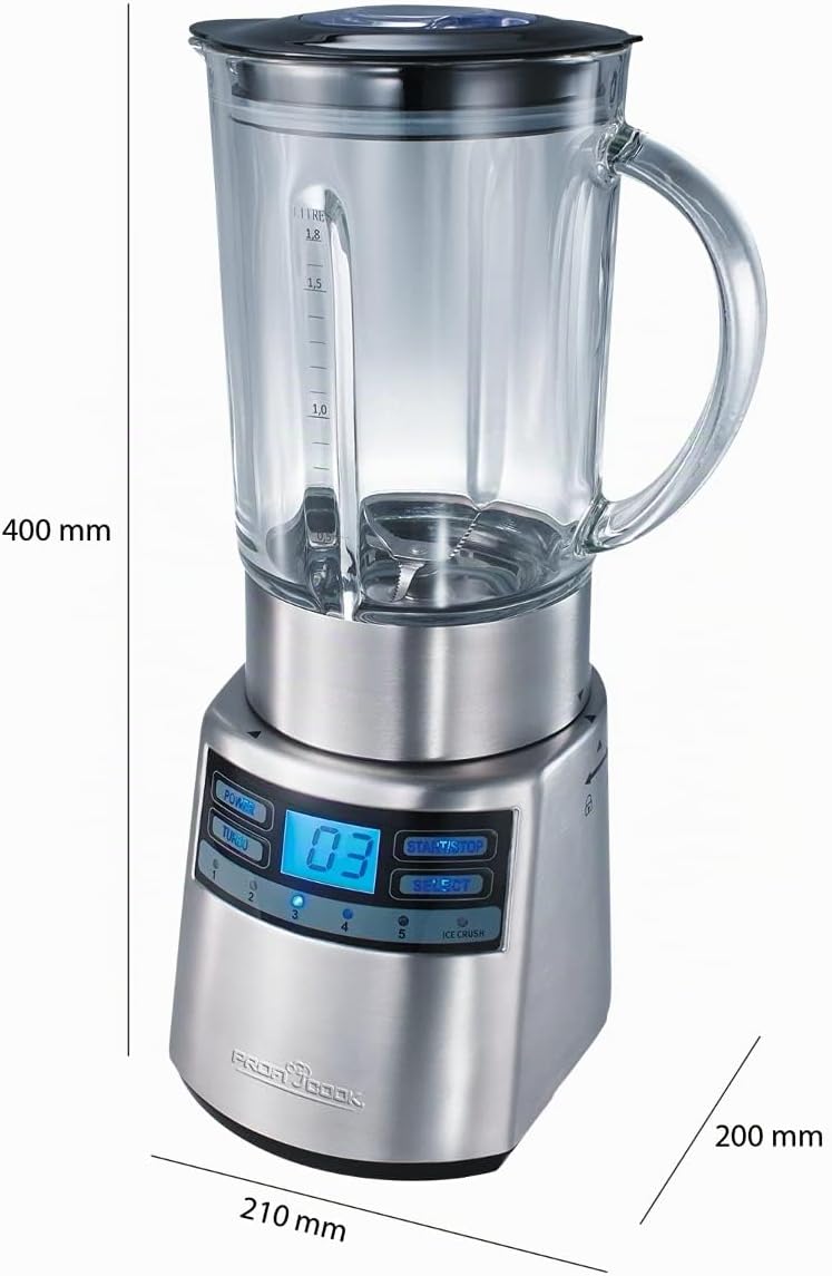 ProfiCook PC-UM 1006 Universalmixer, elektronische Geschwindigkeitsregelung mit Ice-Crush-Funktion,