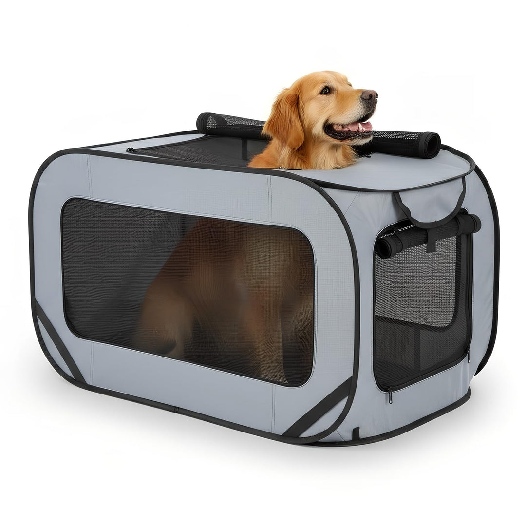 94*53*53 cm Hundetransportbox Faltbar, Doppeltüren Pop-Up-Transportbox Hund Katze, Oxford Stoff Hund