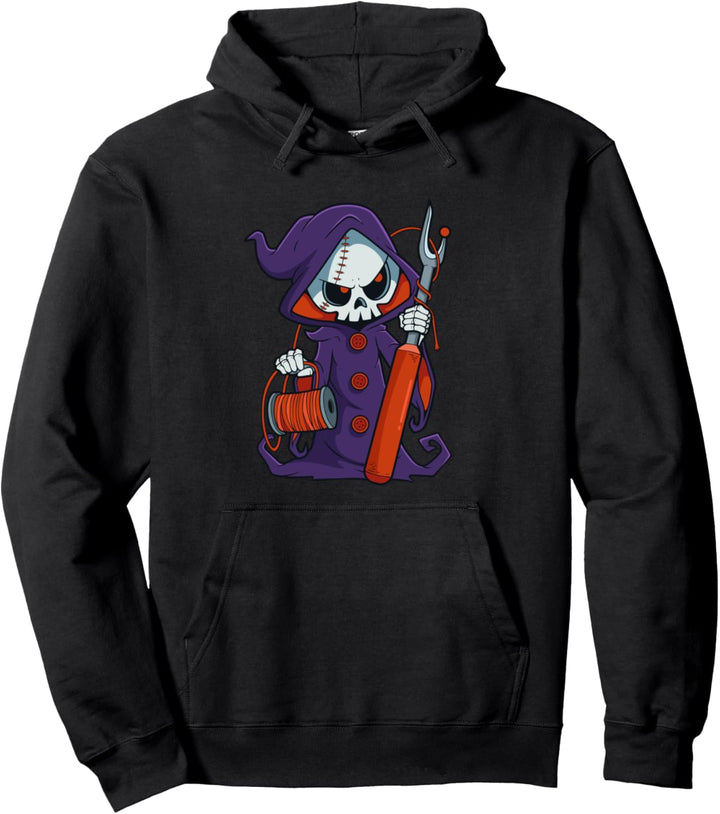 Lustiges Quilten Nähen Sensenmann Nahttrenner Basteln Pullover Hoodie
