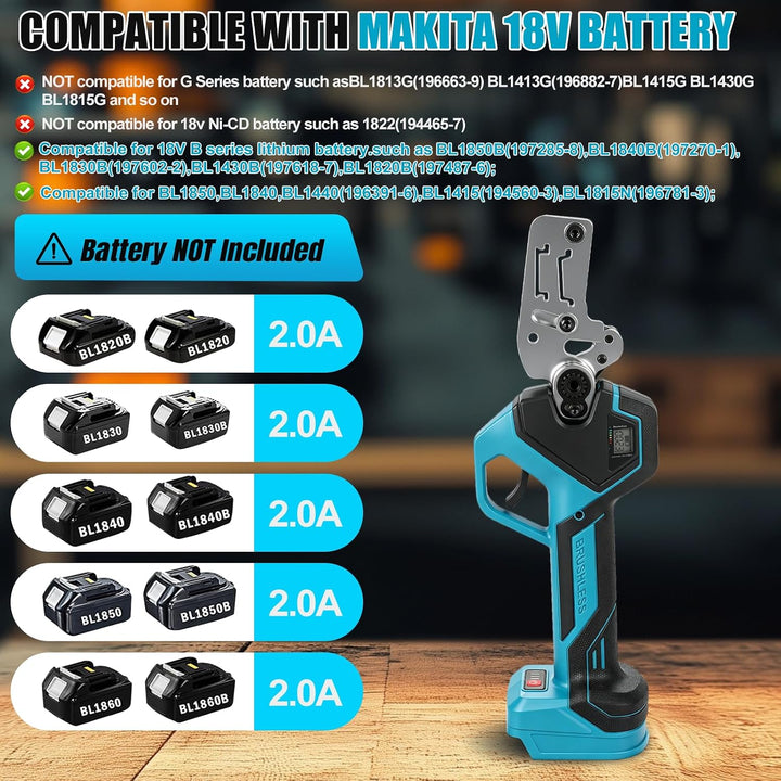 Schnurlos DIN-Schienen Schneider kompatibel mit Makita 18V-Akku (ohne Akku)