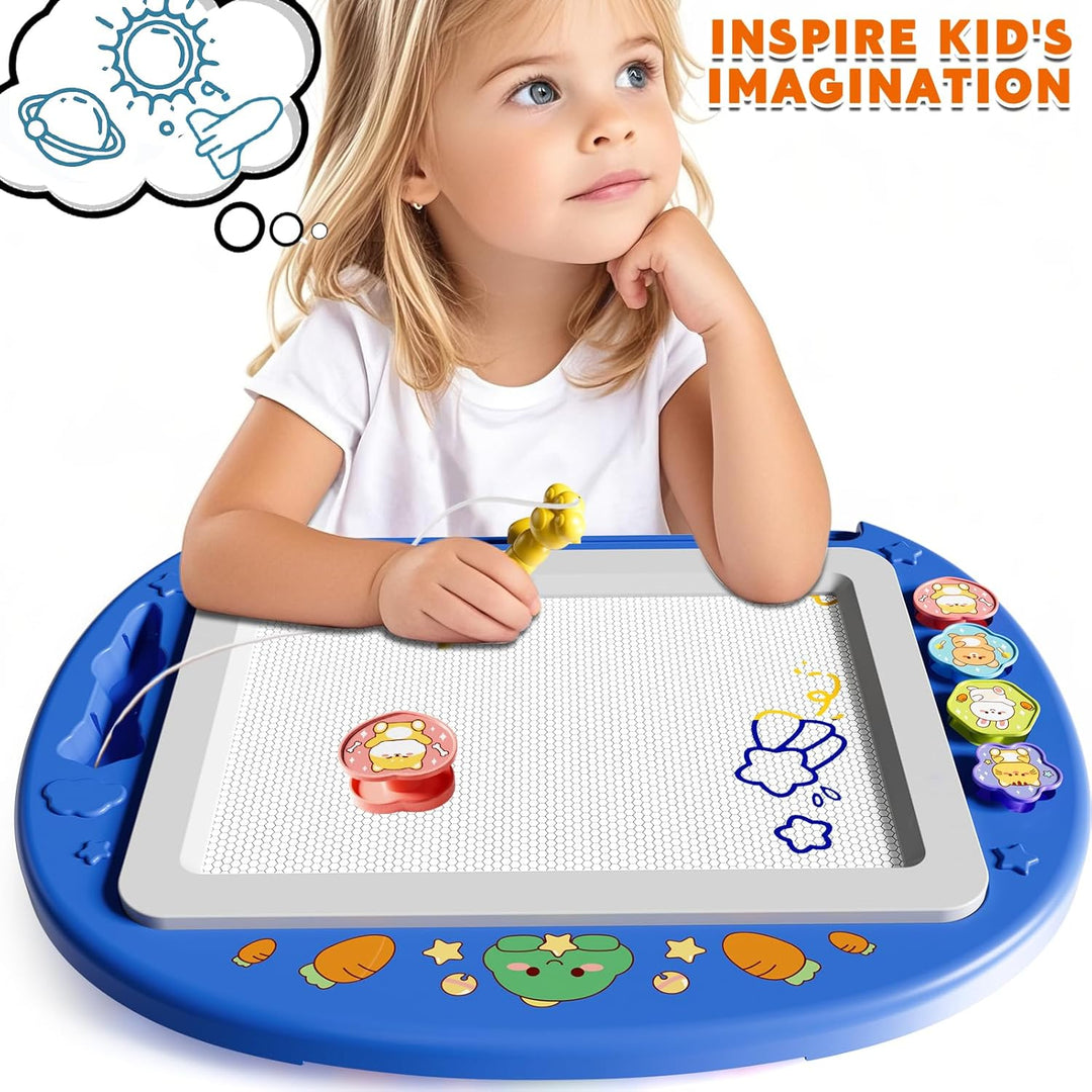 XL Magnetische Zaubertafel für Kinder, Maltafel mit Stempel & Stift, Lernspielzeug & Reisegrösse, Ge