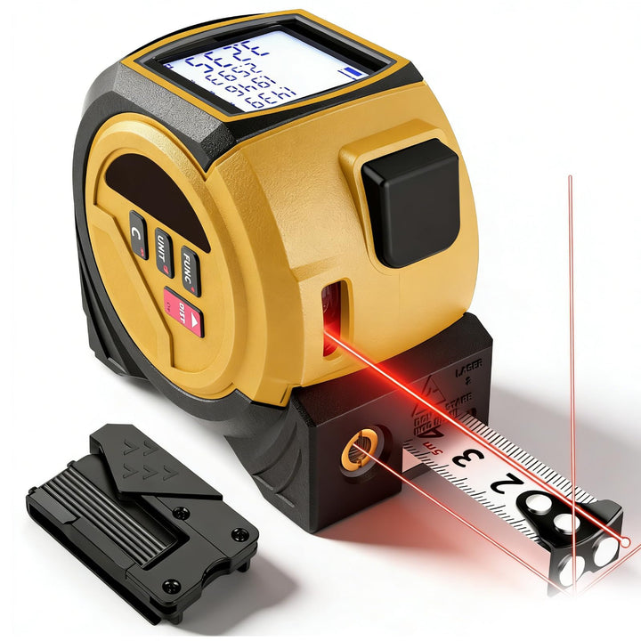 40m Laser Entfernungsmesser Massband, 3-in-1 Digitales Laser messgerät entfernung mit 5m bandmass un